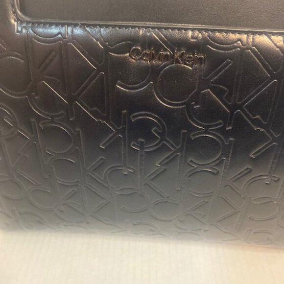 Calvin Klein Jeans Shoulder bag Embossed Suede Tote - best  Calvin Klein Edie Logo Embossed Top Handle Bag (NEW)